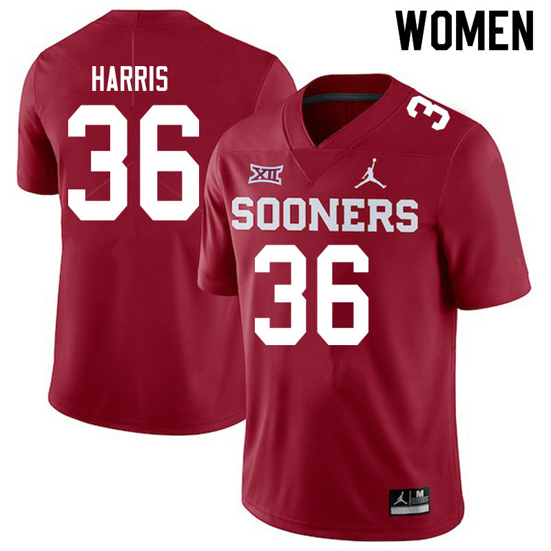 Women #36 Isaiah Harris Oklahoma Sooners Jordan Brand College Football Jerseys Sale-Crimson